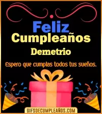 Mensaje de cumpleaños Demetrio